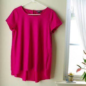 Lands' End Hot Pink Jersey Knit/Poly Combo T-Shirt
